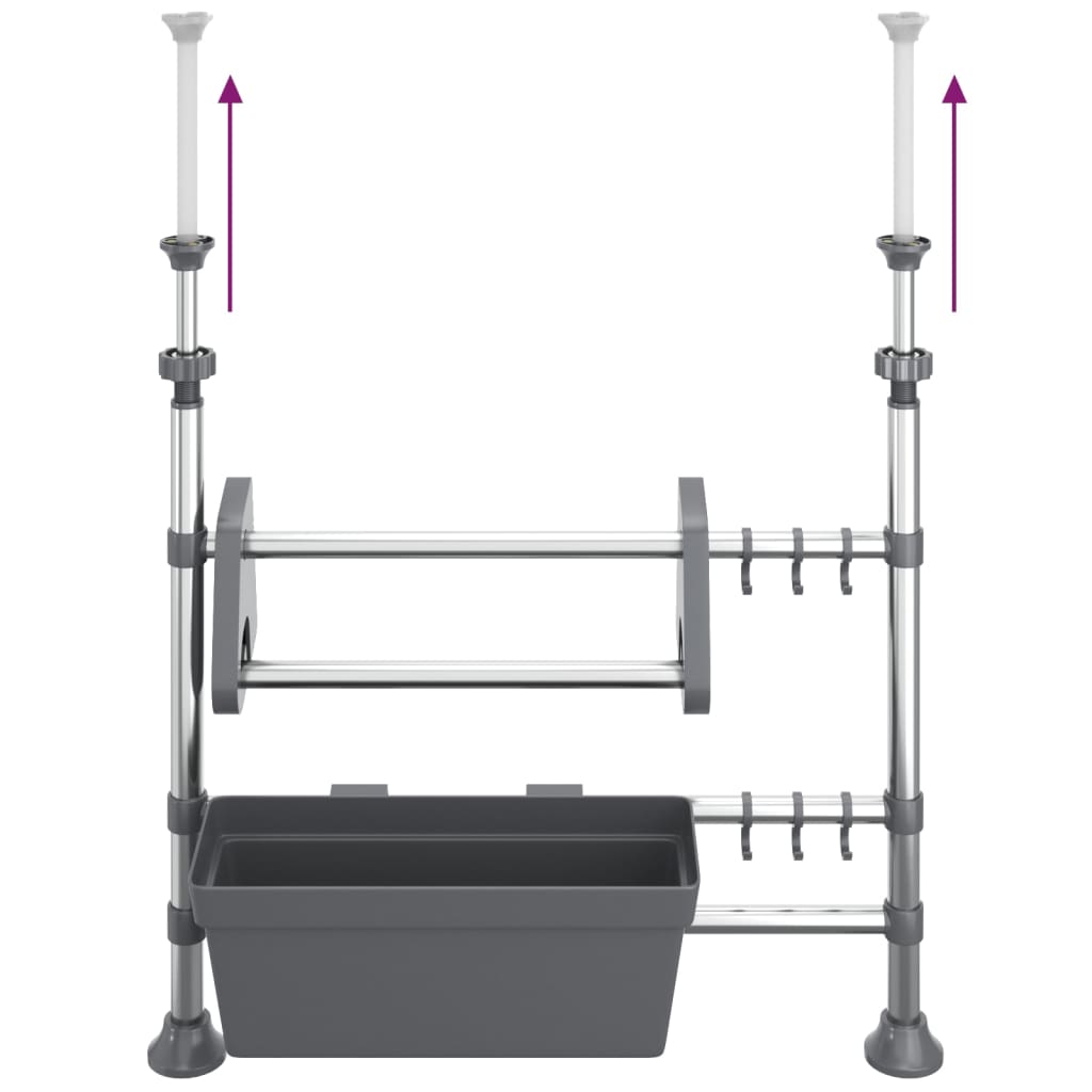 vidaXL Adjustable Kitchen Organizer Aluminum