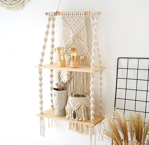 Macrame Wall Hanging Shelf Cotton Cream