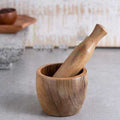 Hand-crafted Wooden Mortar & Pestle