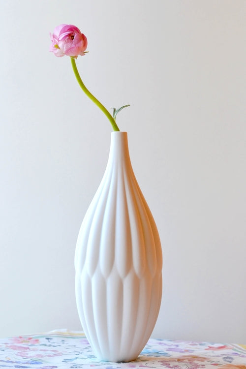 Tall Textured Porcelain Vase